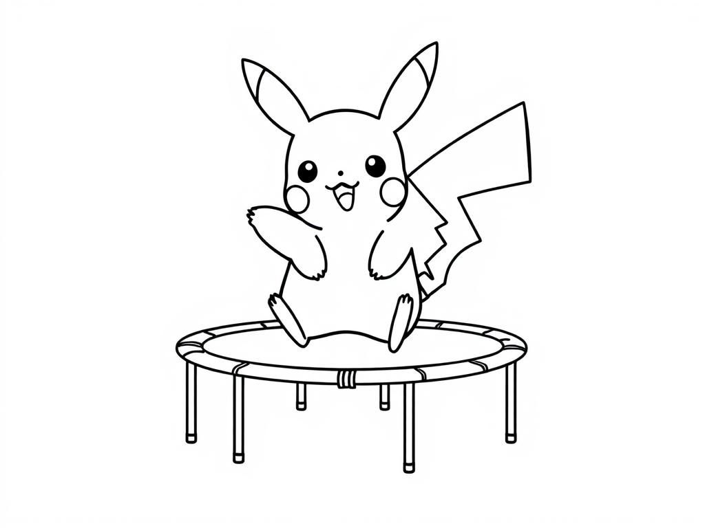 Preview of pikachu on a trampoline