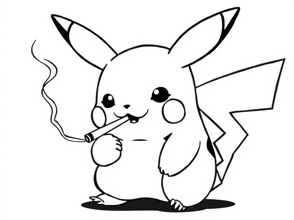 Pikachu smoking cigarettes