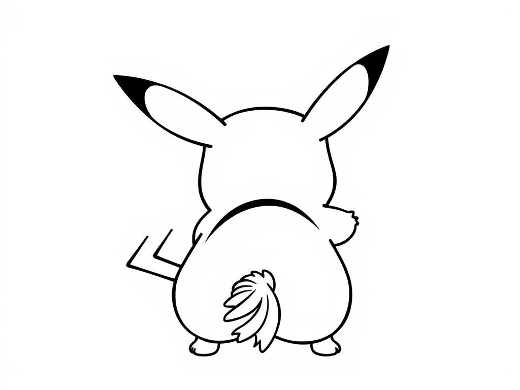 Pikachu Back View Coloring Page