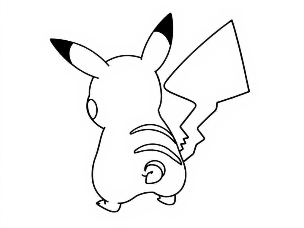 Pikachu Back View Coloring Page