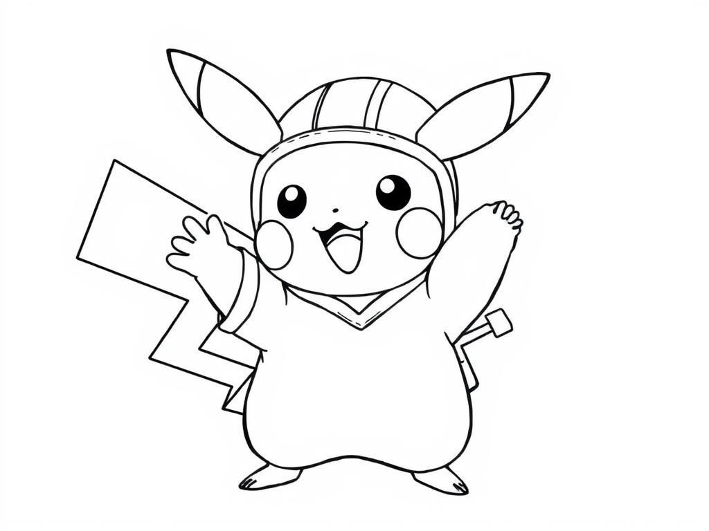 Pikachu Knight Coloring Page