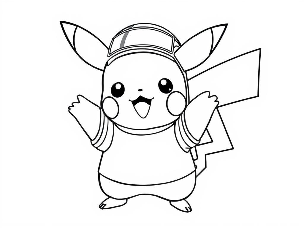Pikachu Pilot Coloring Page