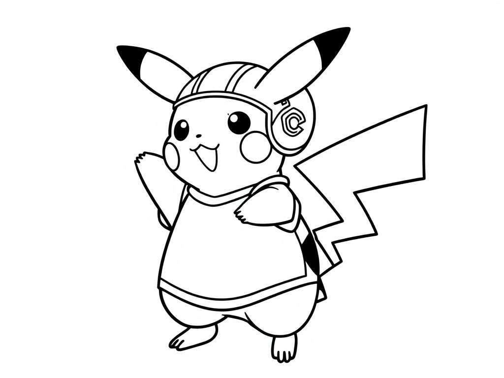 Pikachu Cosplay Coloring Page