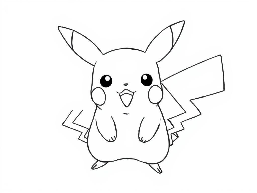 Pikachu Pokémon Coloring Page