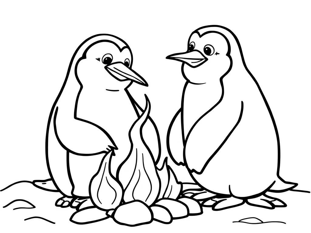 Preview of pinguins making fire in madagascar cartoon