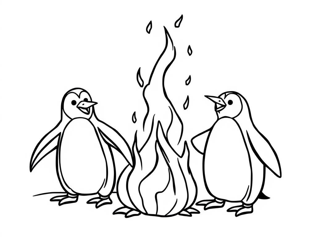 Preview of pinguins making fire in madagascar cartoon