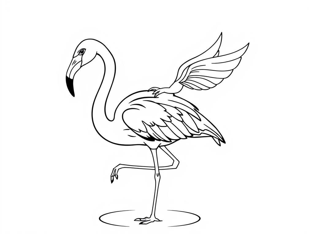 Flamingo Bird Coloring Page