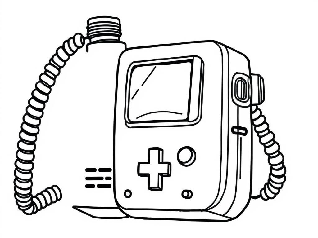 Retro Game Boy Coloring Page