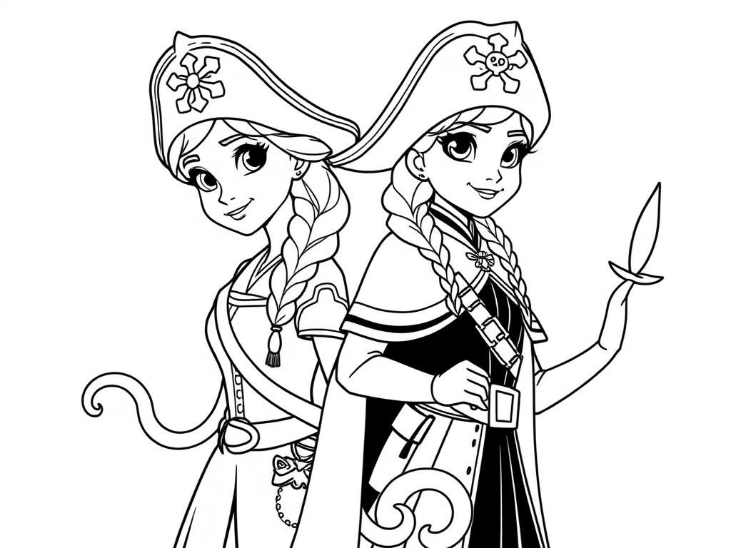 Pirate Girls Coloring Page