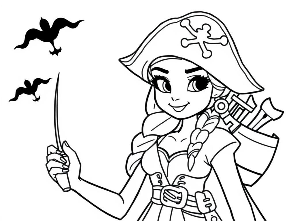 Pirate Girl Coloring Page