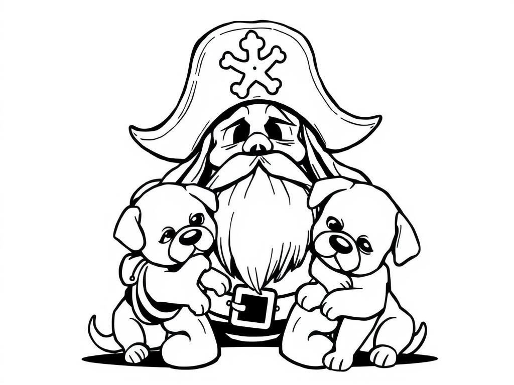pirates crying about puppies - Free Printable Coloring Page