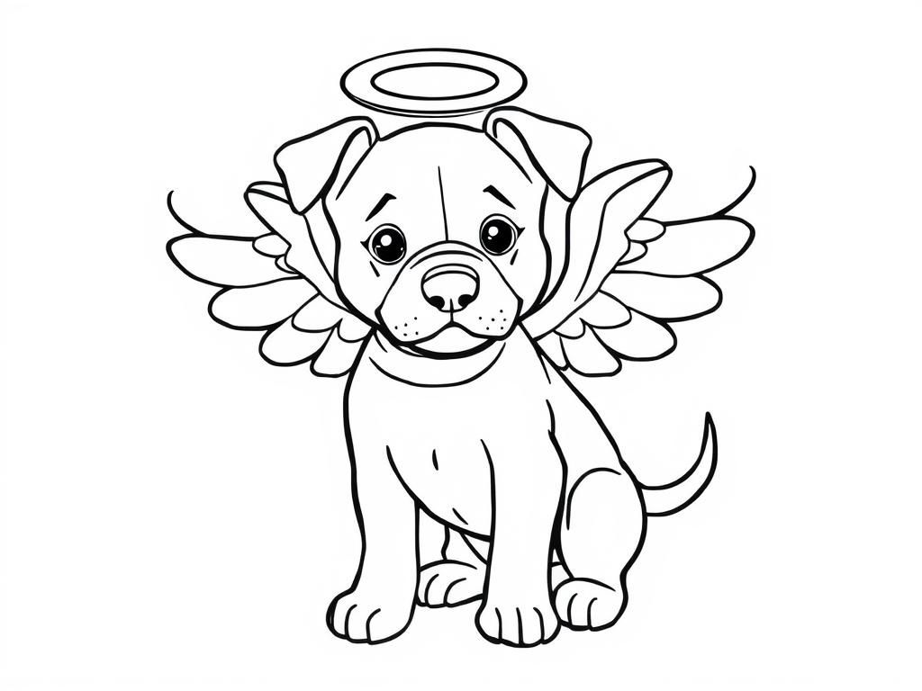 Angel Puppy Coloring Page
