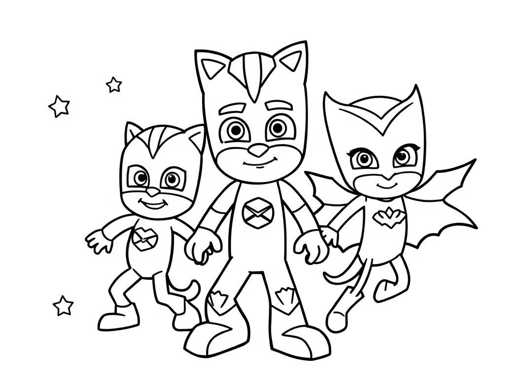 pj masks - Free Printable Coloring Page