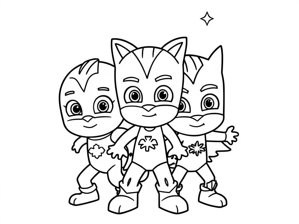 pj masks - Free Printable Coloring Page