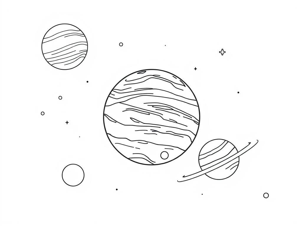 Jupiter Coloring Page: Explore the Cosmos
