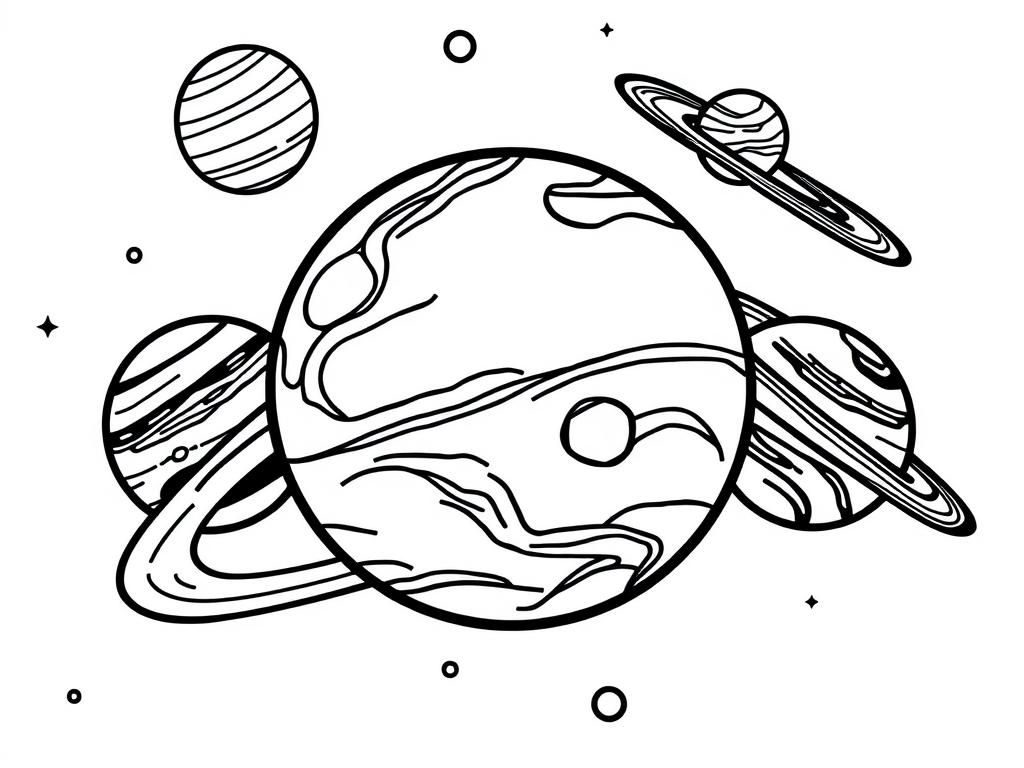 Kleurplaat Hemellichamen: Ontdek het Universum
