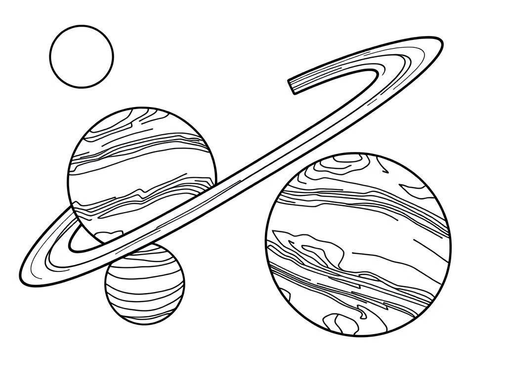 Kleurplaat van het zonnestelsel