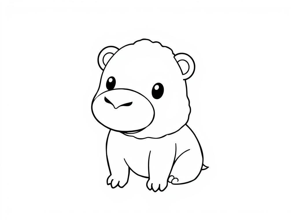 Please draw a coloring page for children, with black outlines on a white background: it should have a cute Labubu, but its mouth should not be open.