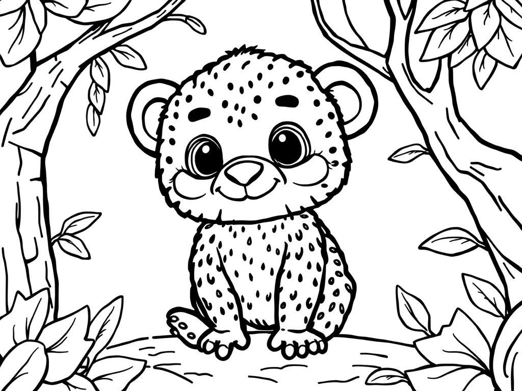 Please draw a coloring page for children with Labubu - Free Printable Coloring Page