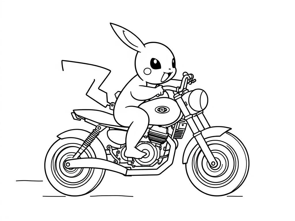 Preview of pokemon riding a motorcycle