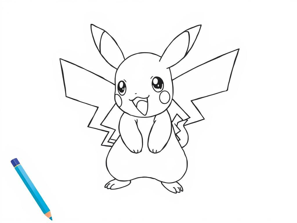 Coloring Page of Pikachu