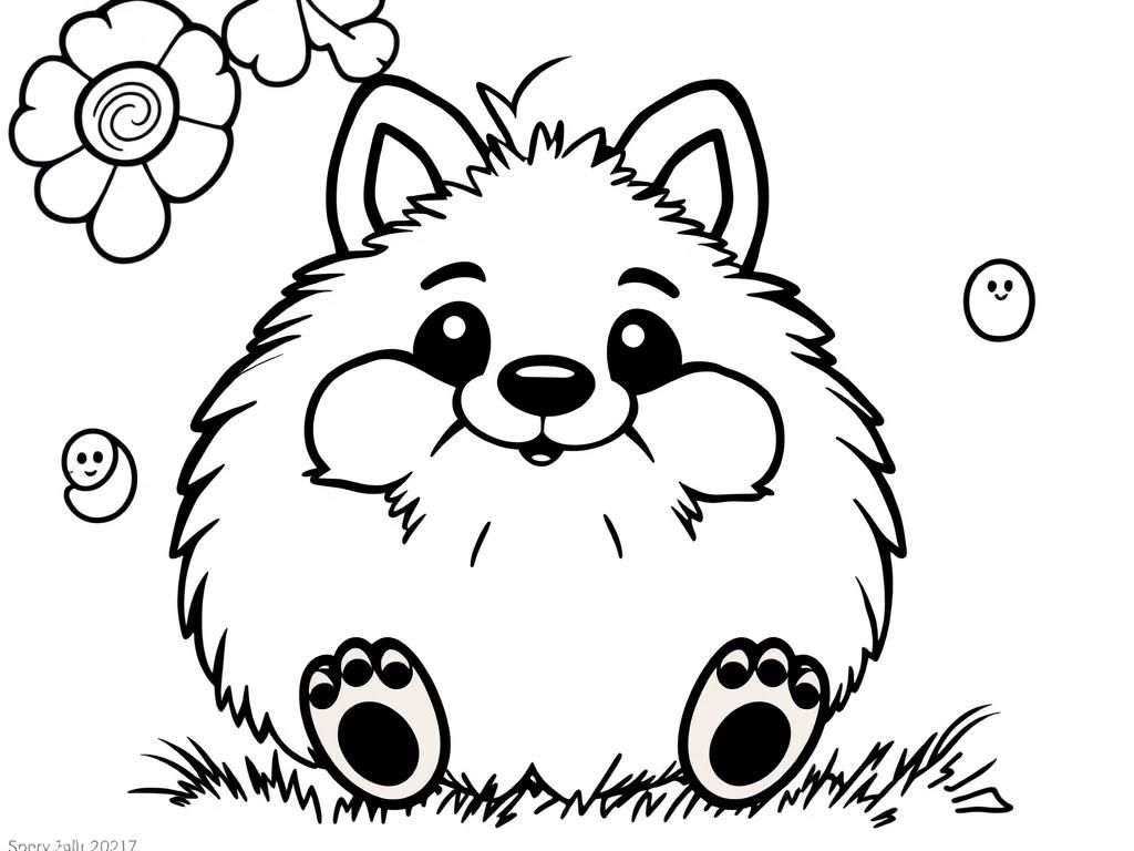 Preview of Pompomourin coloring page