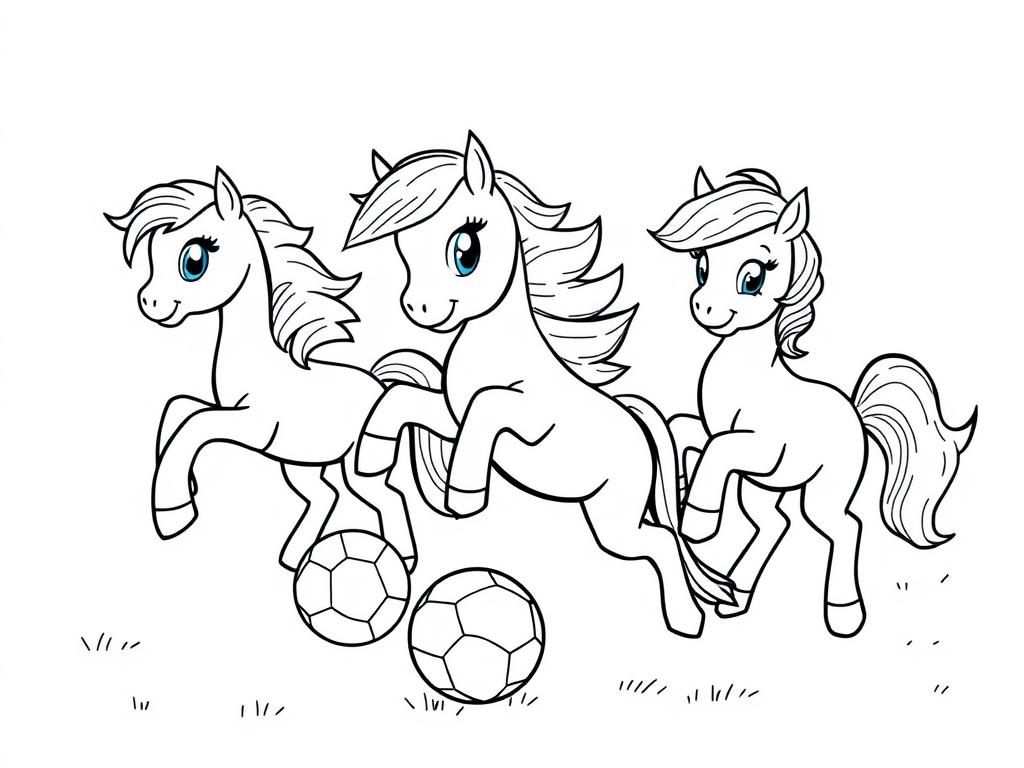 ponys playing soccer