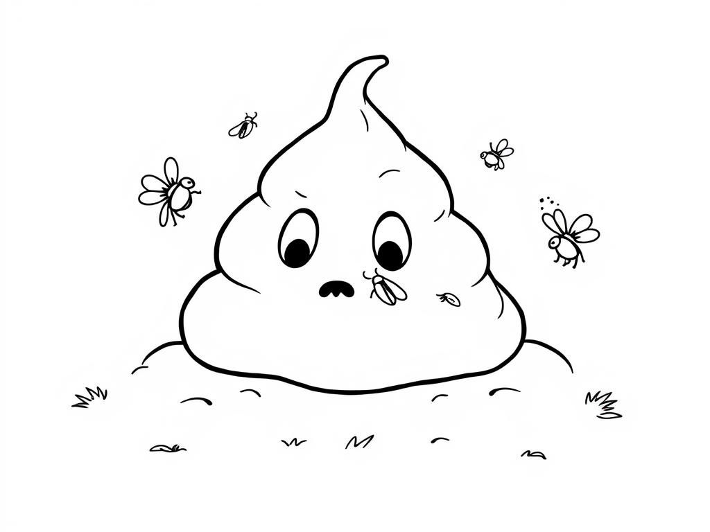 Poo with flies