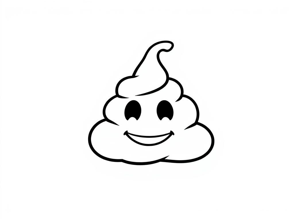 Happy Poop Coloring Page
