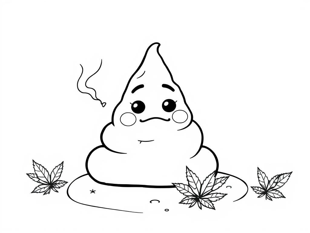 Grappige poep kleurplaat