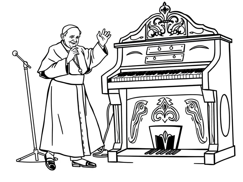 Pope Francis dances next to a Hammond organ all very 70s