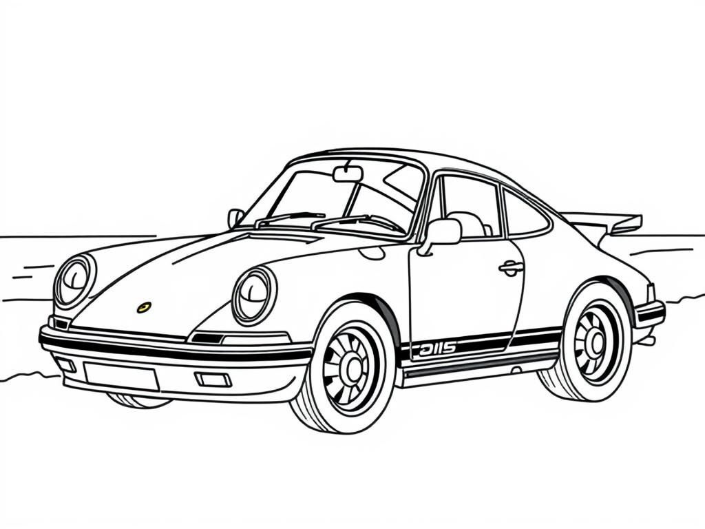 Porsche 911S Kleurplaat