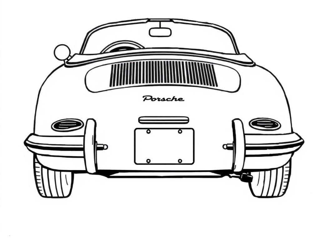 Vintage Porsche Car Coloring Page