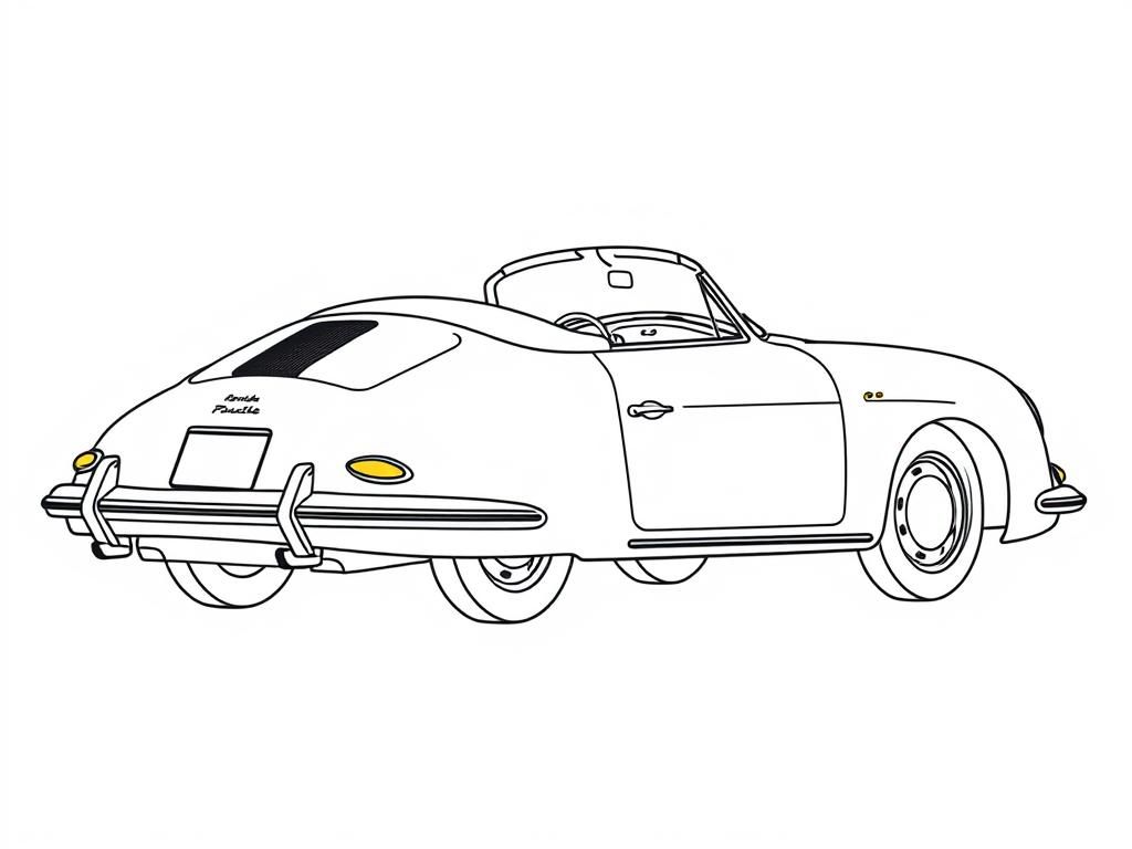 Vintage Convertible Sports Car Coloring Page