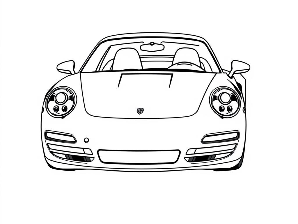 Porsche 911 Sports Car Coloring Page