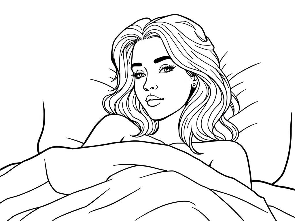 portrait of a woman in bed