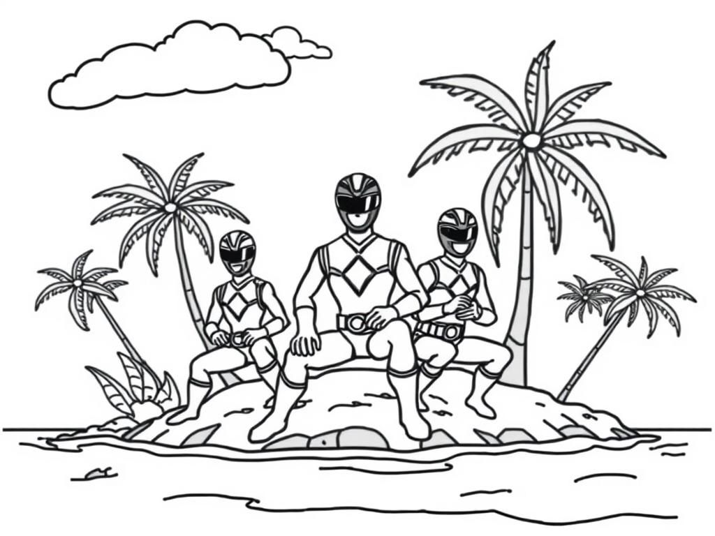 Power rangers on a tropical island