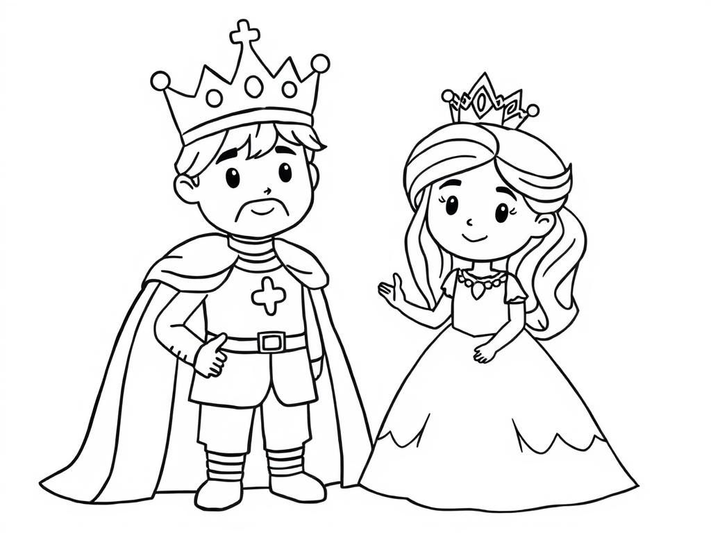 Prince and Princess Royal Family Coloring Page