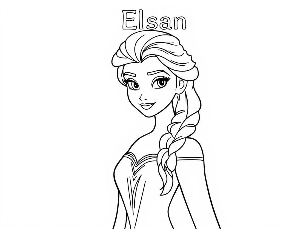 Preview of Princes Elsa from Frozen, with the text "Elsa" on top