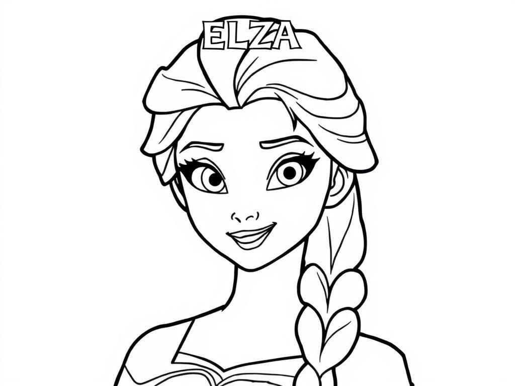 Princes Elsa from Frozen, with the text "ELSA" on top