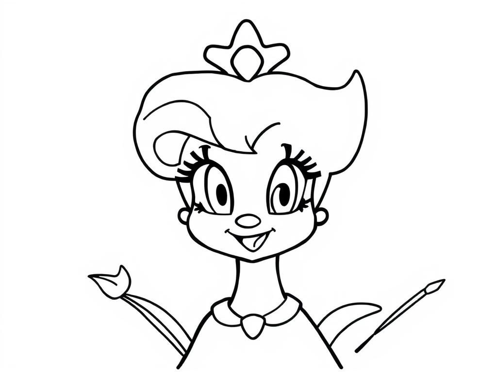 Fairy Coloring Page with Flower Crown