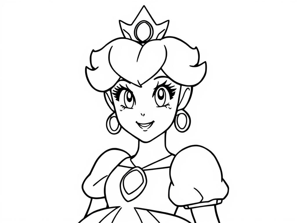 Princess Peach Coloring Page