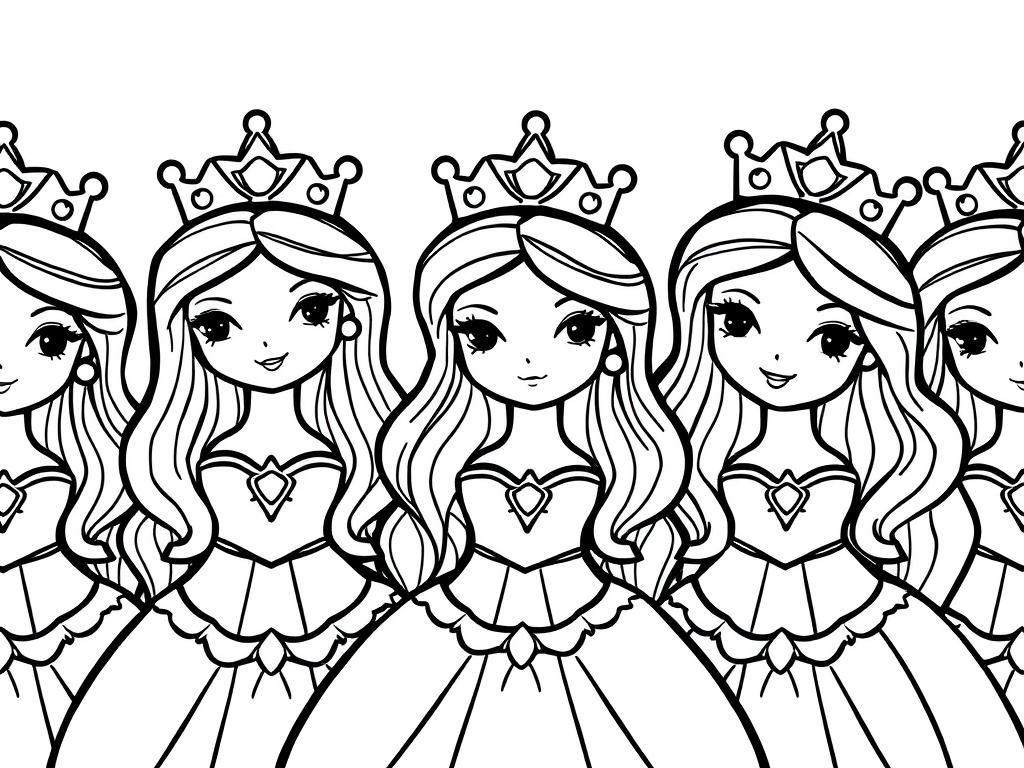 Princesses Coloring Page