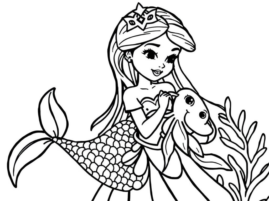Mermaid Coloring Page
