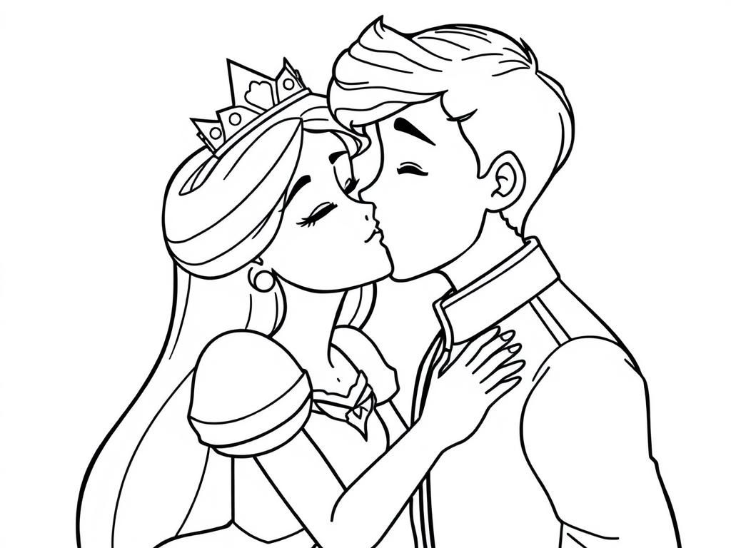 Princess Peach and Prince Adam Coloring Page