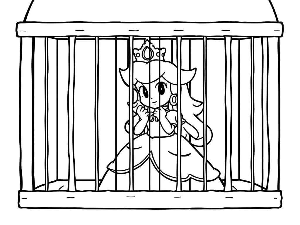 princess peach in a cage