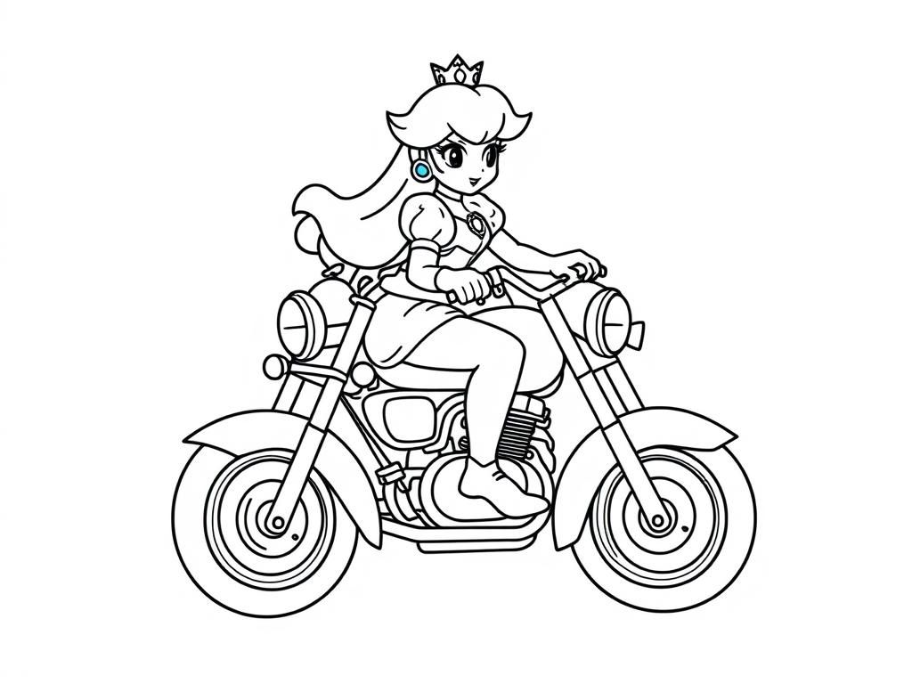 Preview of Princess peach on motorcycle