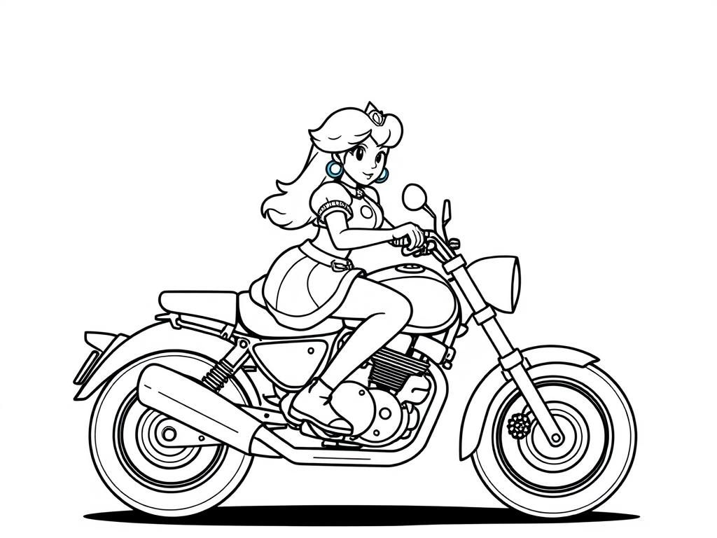 Preview of Princess peach on motorcycle