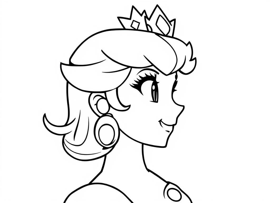 Princess Peach Coloring Page