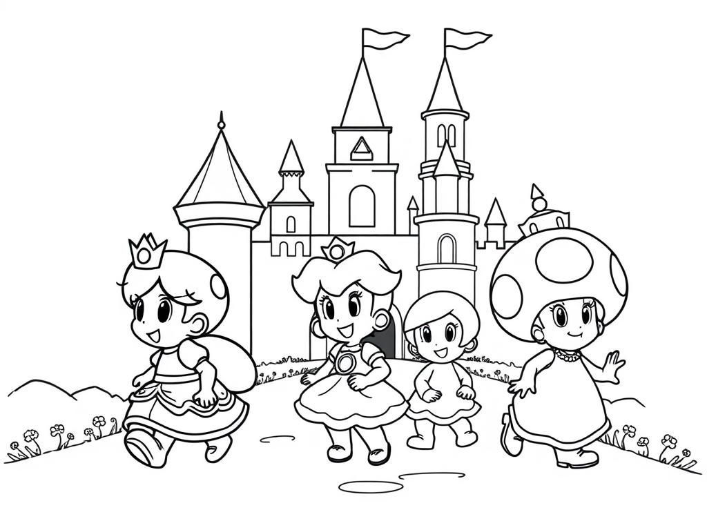 Princess Peach Castle Coloring Page